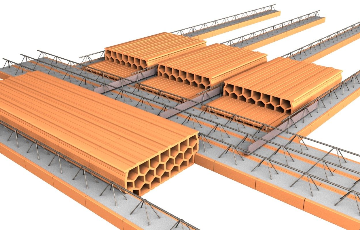 3D vizualizace - Porotherm strop kolmé napojení | Porotherm | Wienerberger