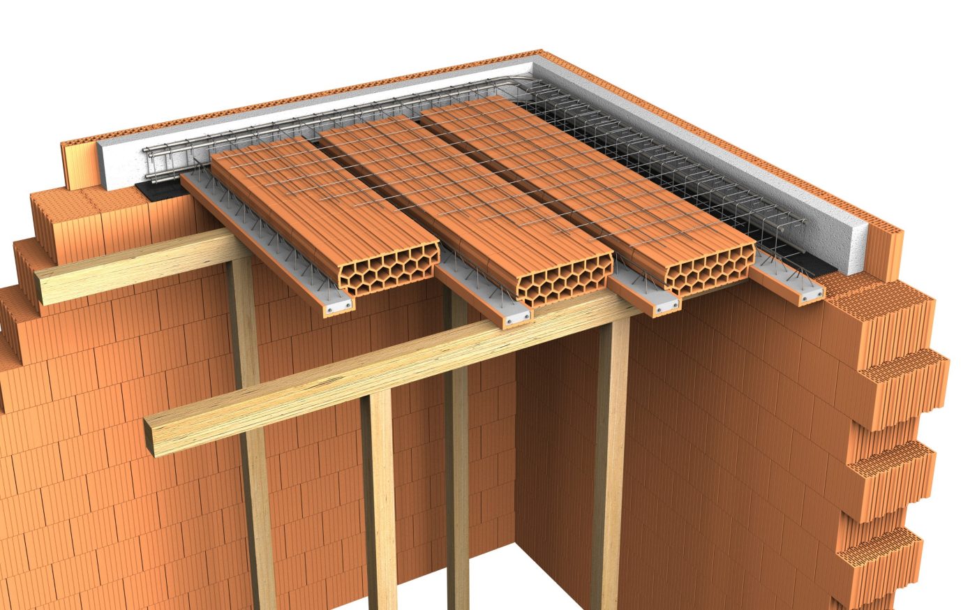 3D vizualizace - Porotherm strop rohový | Porotherm | Wienerberger