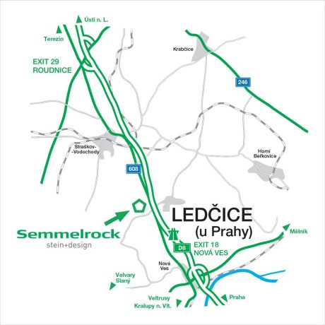 Mapa Semmelrock - Expediční sklad Ledčice u Prahy
