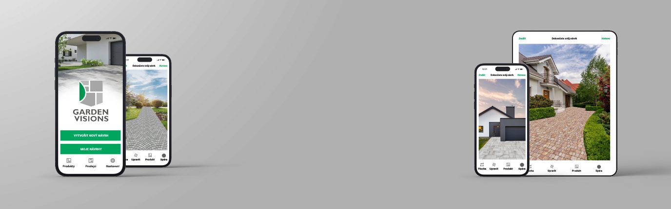 Mobilní aplikace GardenVisions pro vizualizaci venkovní dlažby