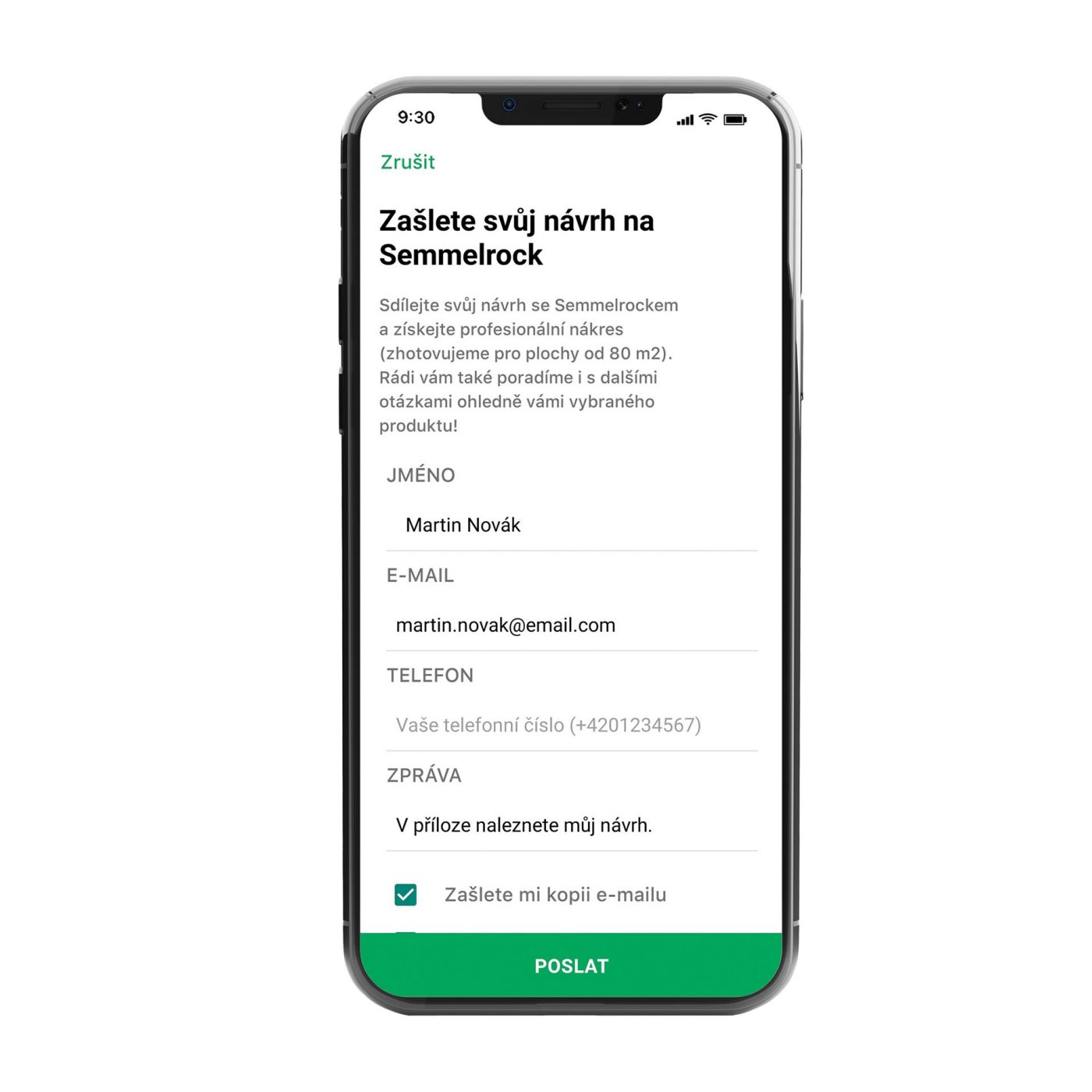 Sdílení vizualizace dlažby Semmelrock před rodinným domem v mobilní aplikaci GardenVisions