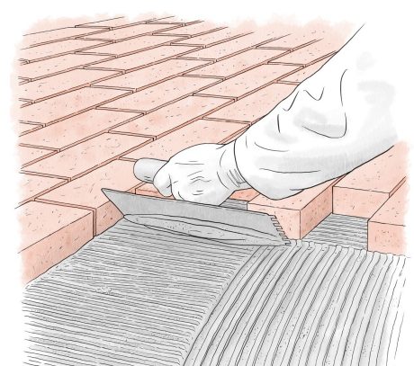 Kladení cihelné dlažby Penter - do maltového lože