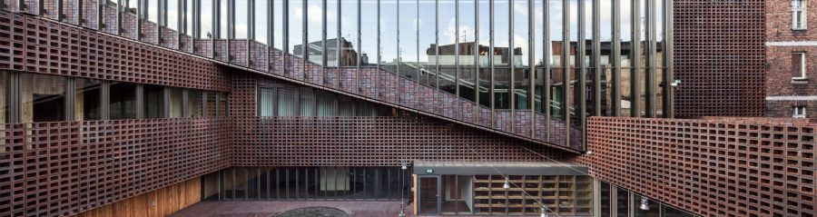 University of Silesia Faculty of Radio and Television; Brick Award 2020 Category "Sharing Public Spaces"; Architects: BAAS Arquitectura, Grupa 5 artchitekci, Maleccy biuro, Photo:  Adrià Goula