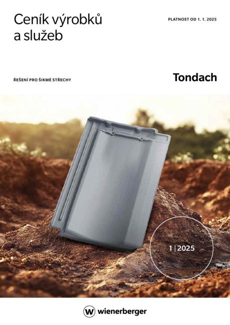 Titulní stránka ceníku Tondach (B2C)