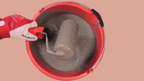 Aplikace tenkovrstvé malty Porotherm Profi pomocí válečku Porotherm Easy 180