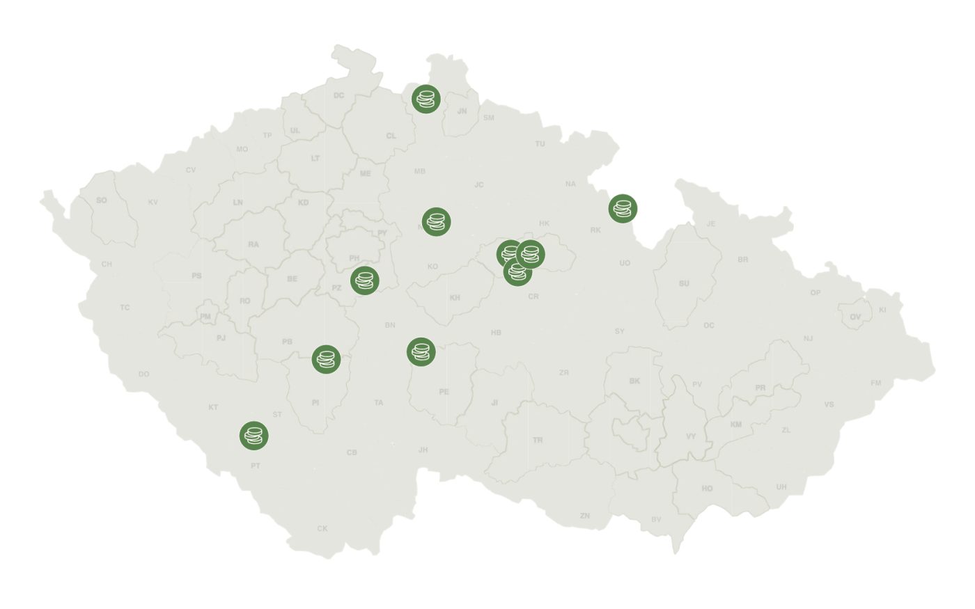 Mapa výherců Porotherm 2024