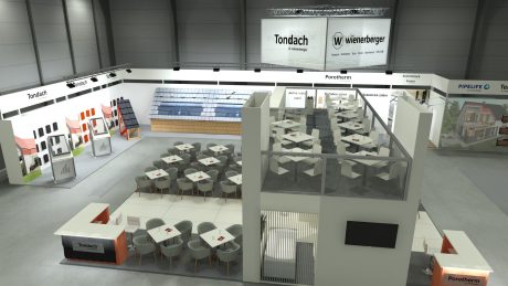 Vizualizace stánku na veletrhu Střechy-Solar-Řemeslo wienerberger