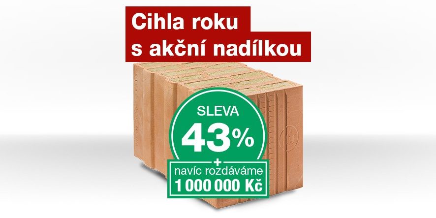 Cihla roku Porotherm - sleva 43 % 