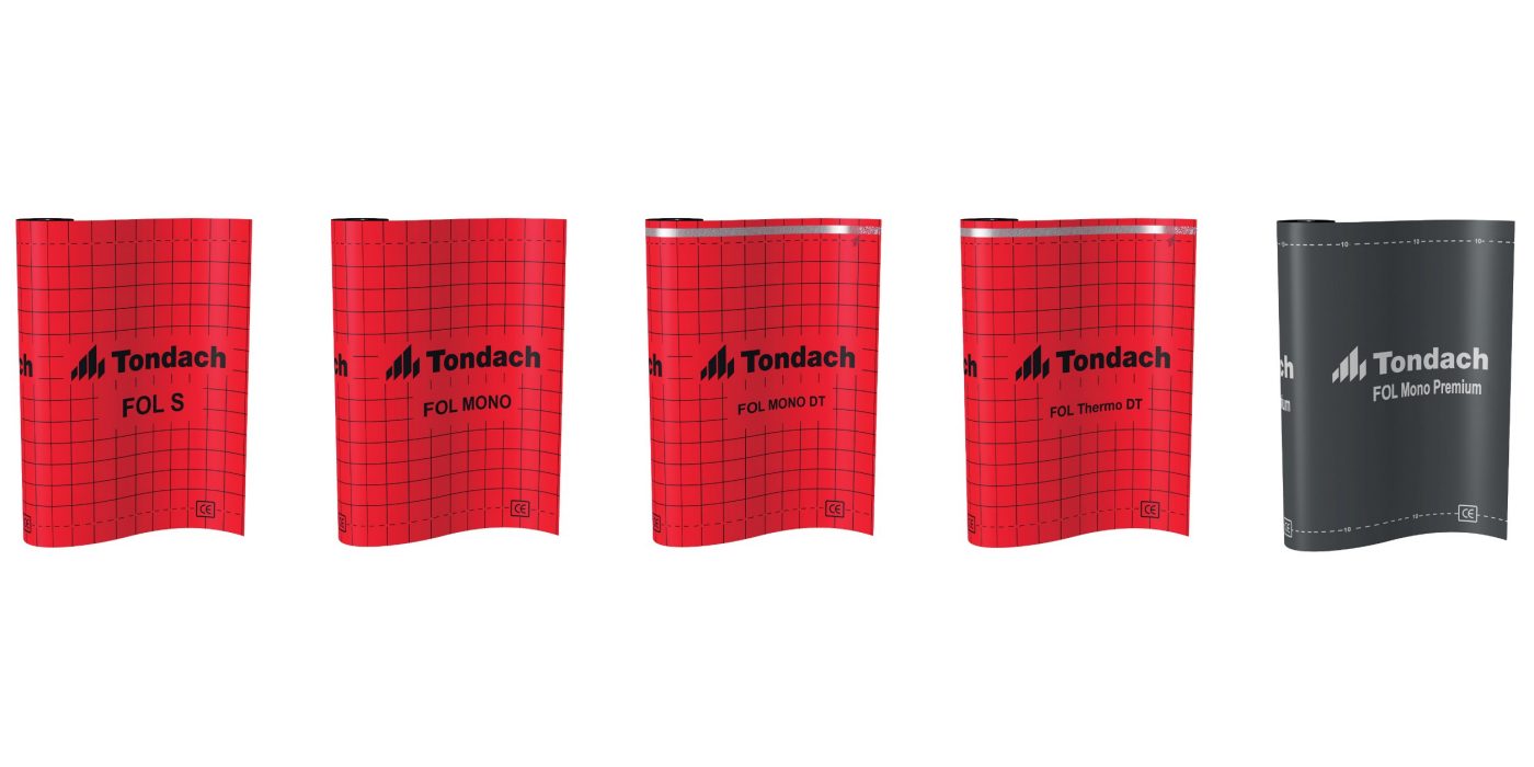 Střešní fólie Tondach - podstřešní konstrukce pro dvouplášťové šikmé střechy - Fondach FOL S, Tondach FOL Mono, Tondach FOL Mono DT, Tondach FOL Thermo DT, Tondach FOL Mono Premium
