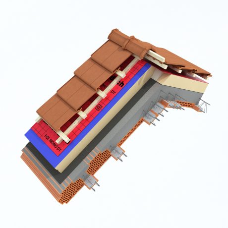 Hřeben - Těžká střecha Porotherm a Tondach