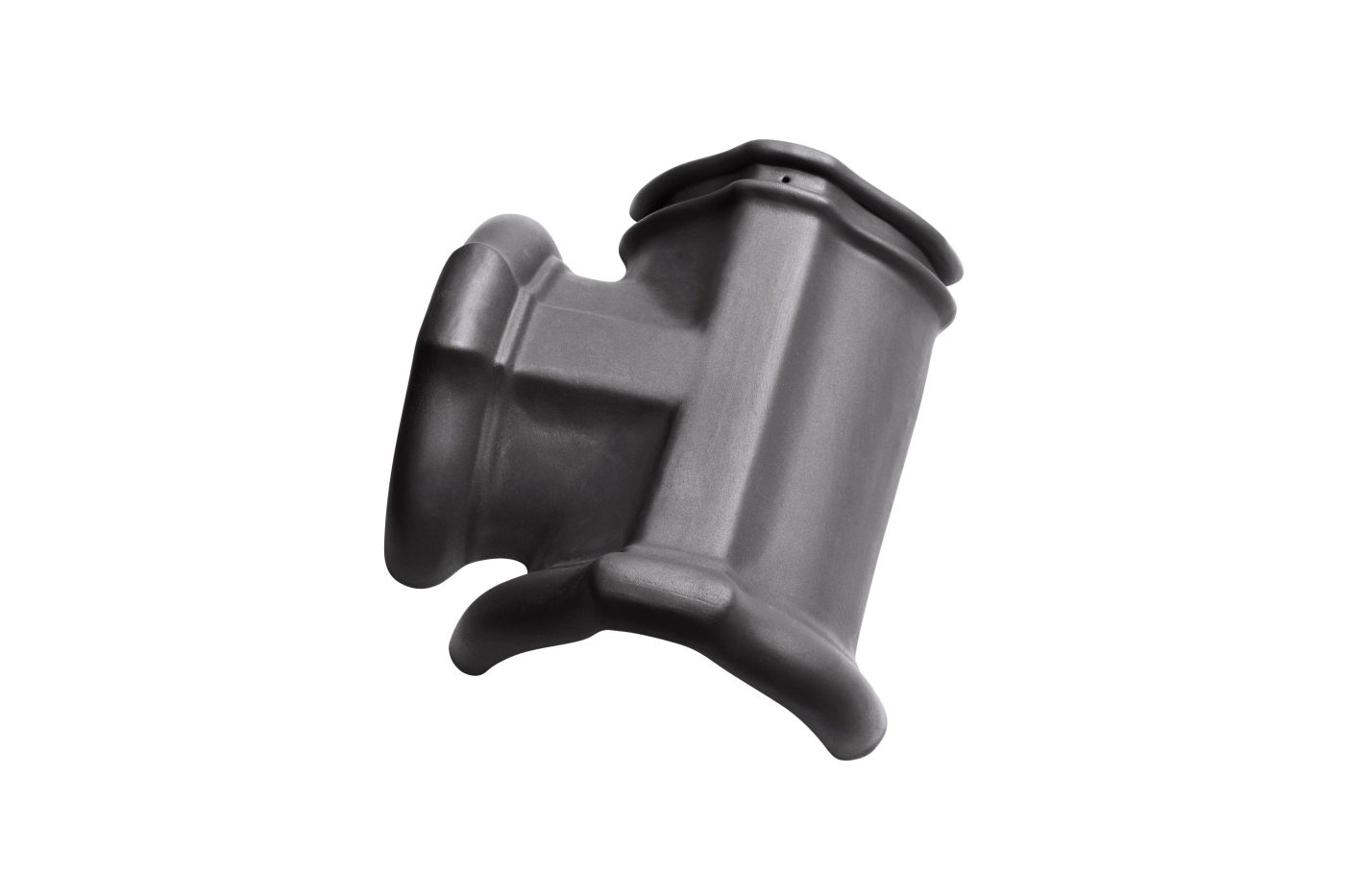 Fotografie produktu Rozdělovací hřebenáč T k hřebenáči č.2, pravý k taškám ze Stodu Glazura břidlicově černá- Střešní příslušenství - střešní doplňky