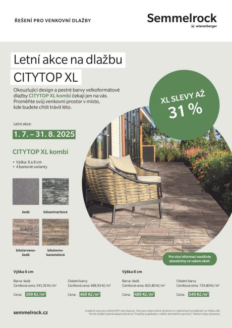 Letní XL slevy až 31 % na dlažbu Semmelrock Citytop XL kombi | wienerberger