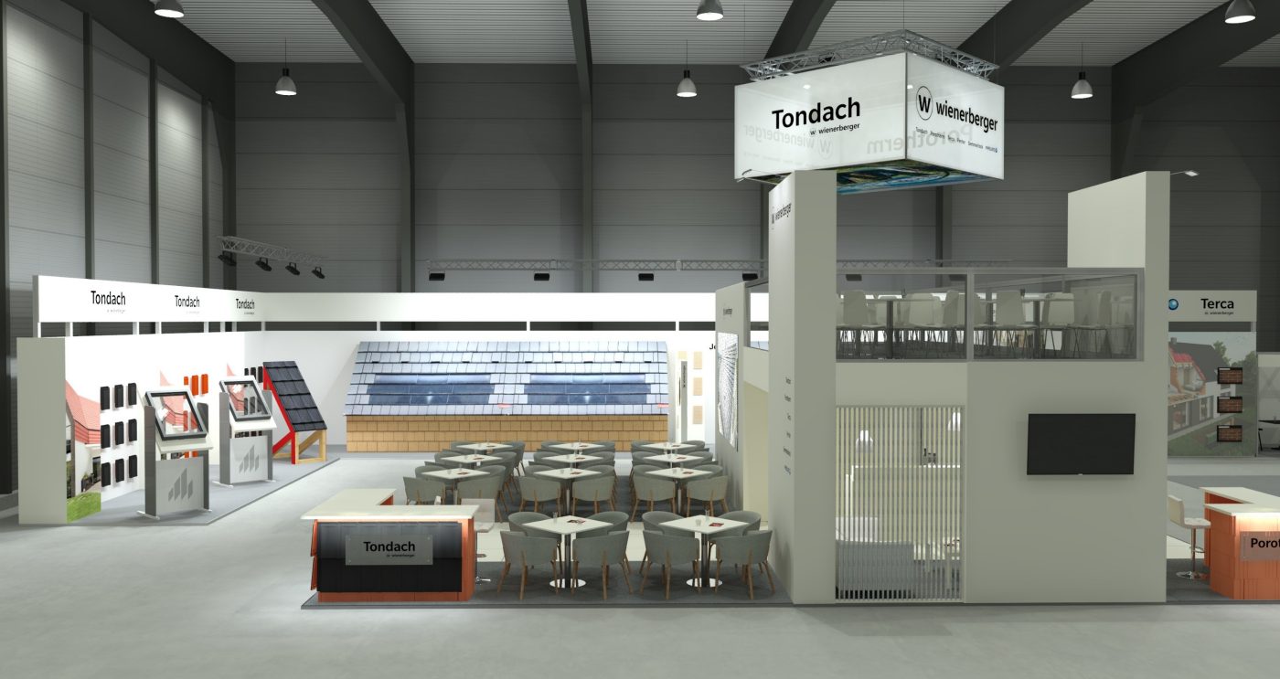 Vizualizace stánku na veletrhu Střechy-Solar-Řemeslo wienerberger