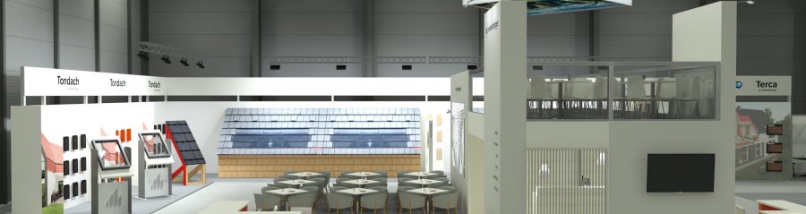 Vizualizace stánku na veletrhu Střechy-Solar-Řemeslo wienerberger