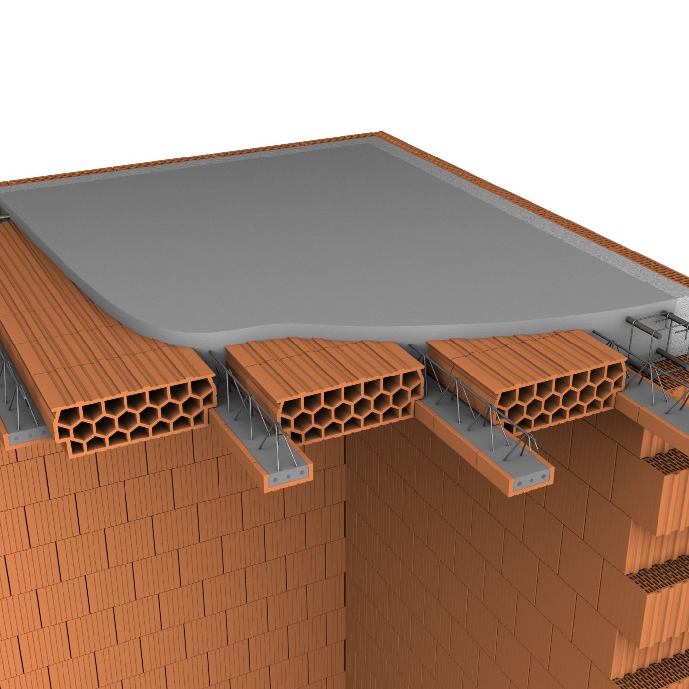 Porotherm Miako, Porotherm POT, nadbetonávka