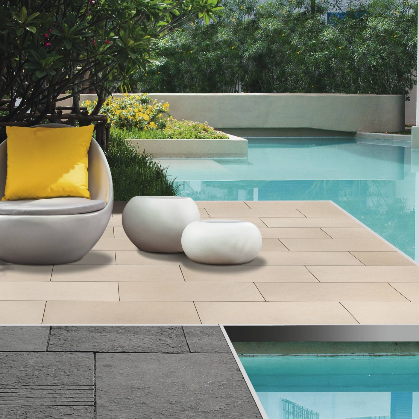 Foto realizace Semmelrock porcelánové dlaždice AirPave Panama beige