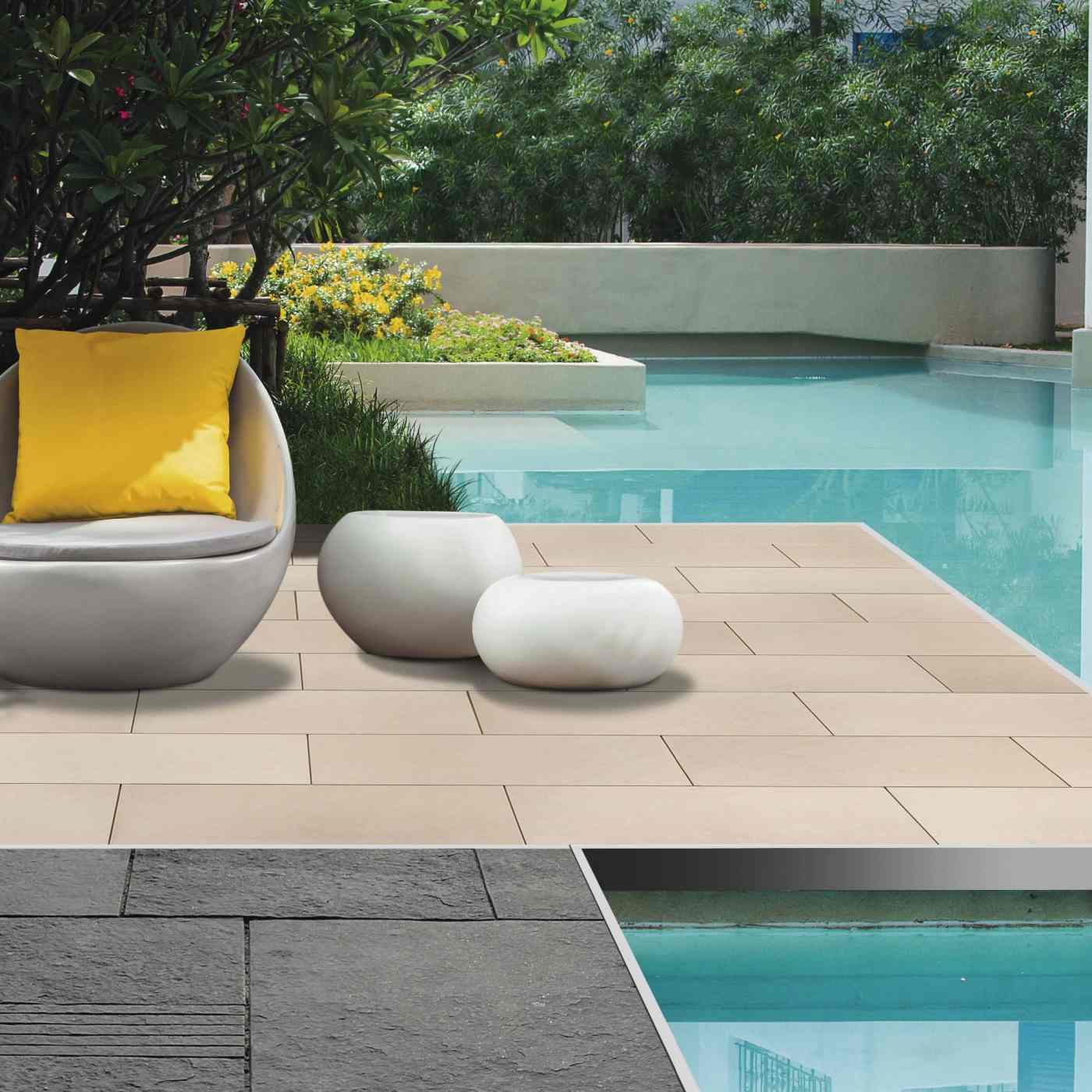 Foto realizace Semmelrock porcelánové dlaždice AirPave Panama beige