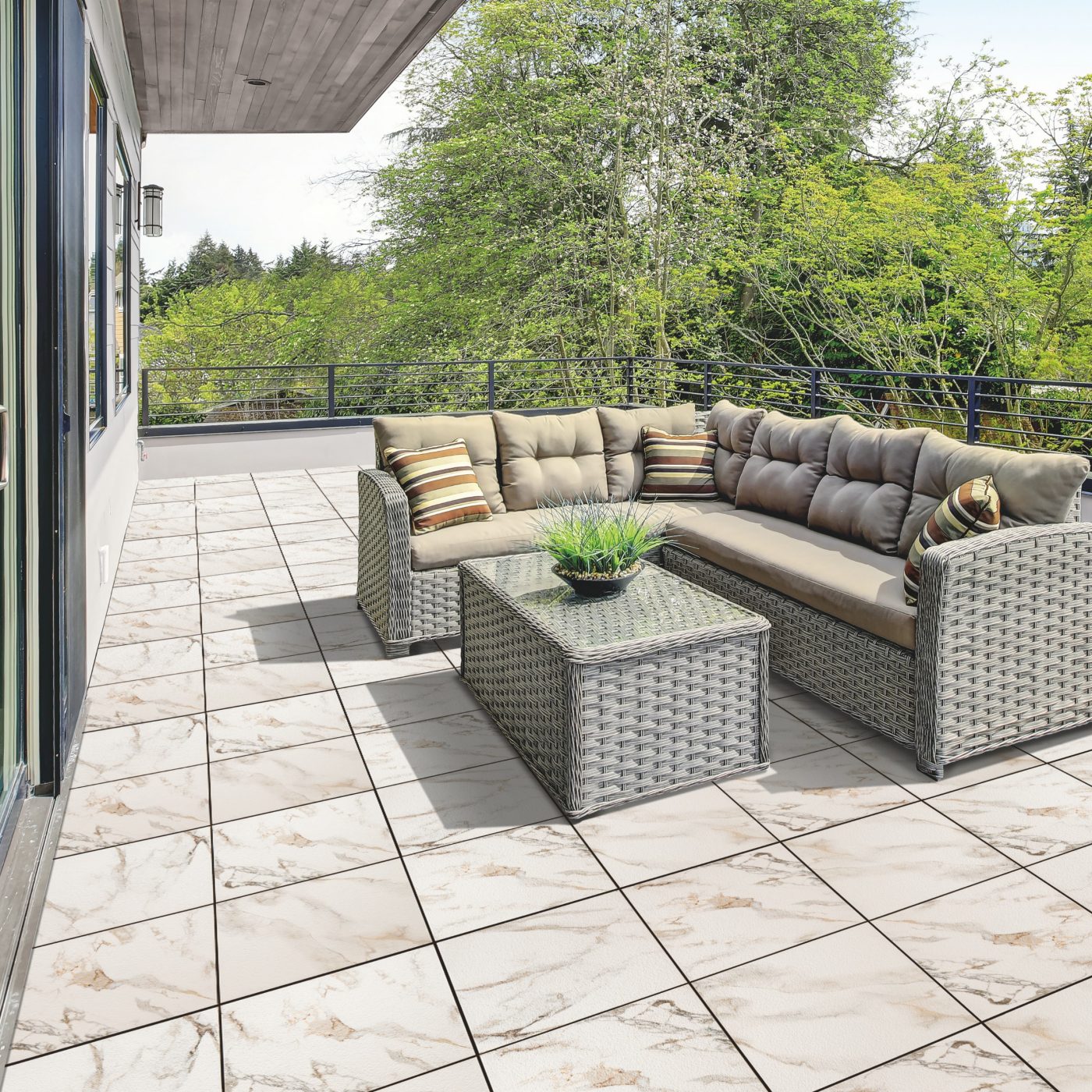 Foto realizace Semmelrock porcelánové dlaždice AirPave Malaga cala