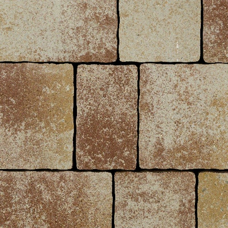 Barevný vzor Appia antica neotloukaná, lávově červená melírovaná