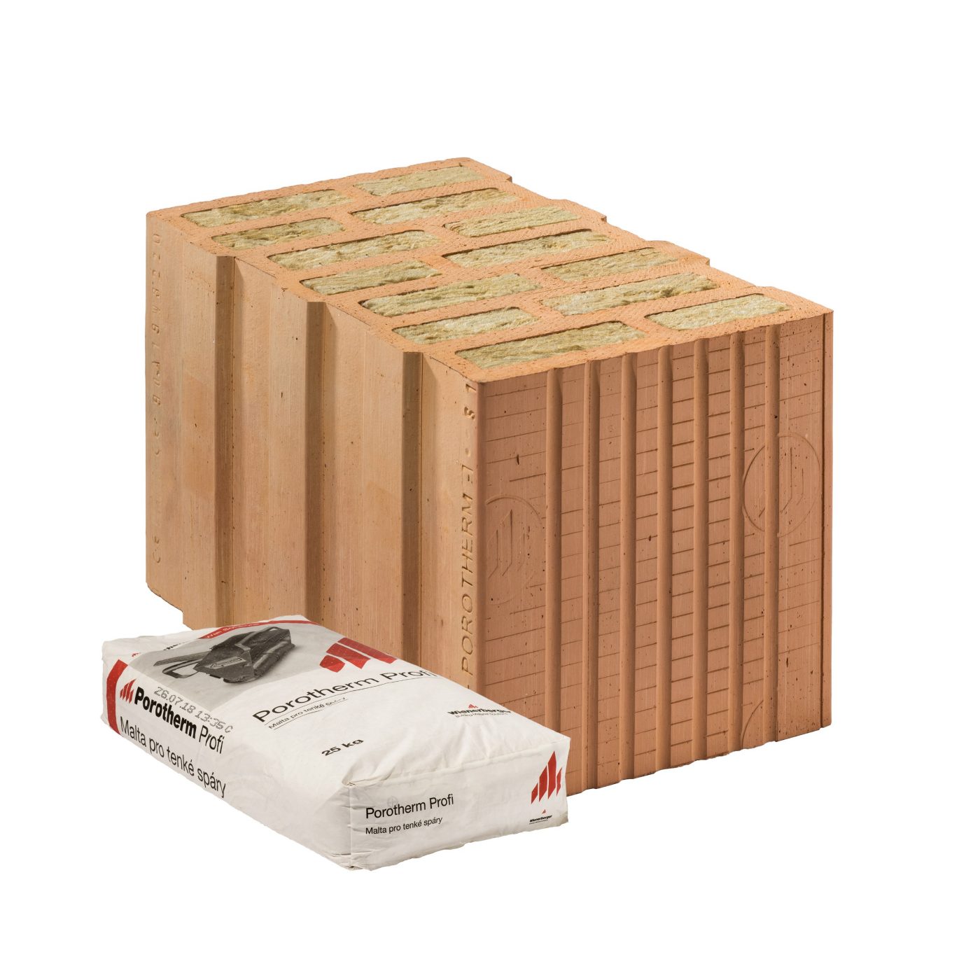 Fotografie - Cihla Porotherm 44 TB Profi - broušená cihla plněná minerální vatou s vyšší únosností