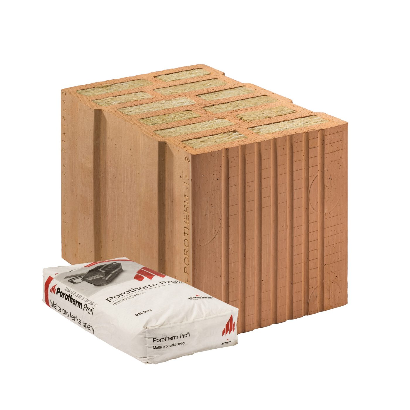 Fotografie - Cihla Porotherm 38 TB Profi - broušená cihla plněná minerální vatou s vyšší únosností