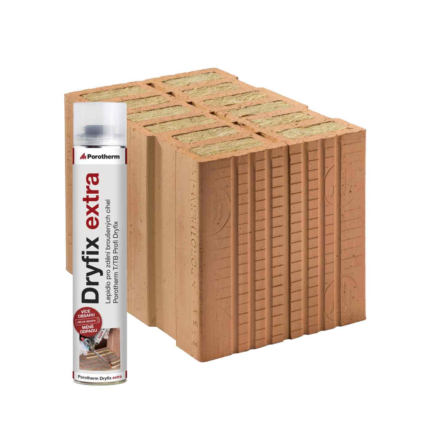 Fotografie - Cihla Porotherm 38 TB Profi Dryfix.extra 1/2 (poloviční cihly v dvojbloku) - broušená cihla plněná minerální vatou s vyšší únosností