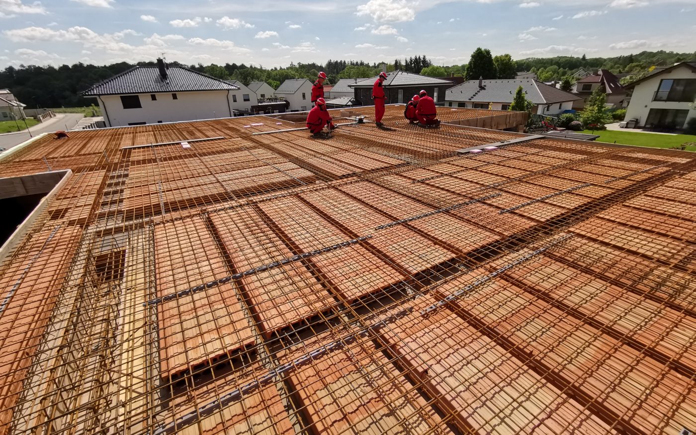 Fotografie z betonování stropu | Vzorový e4 dům | Wienerberger