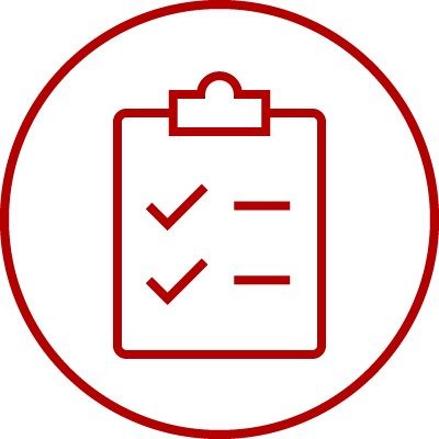 Icon with checklist or document on a clipboard, check, checkmark