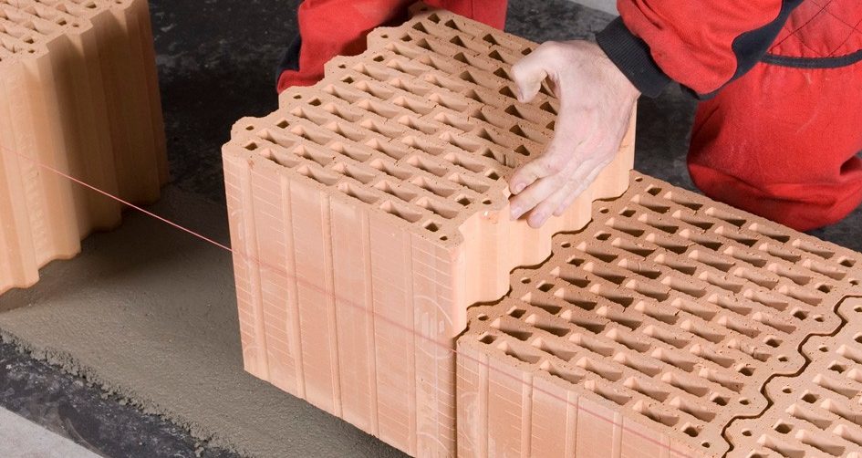 Založení příčky - hrubá stavba - akustické cihly