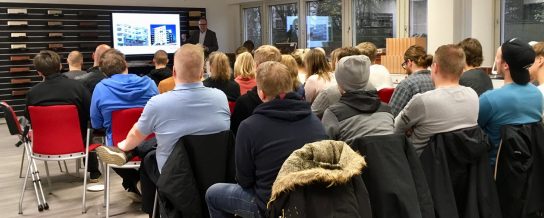 Engineering students visiting showroom