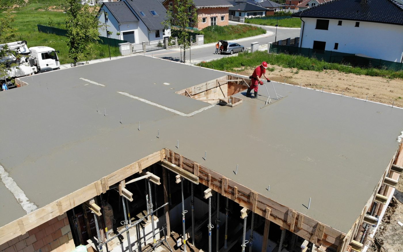 Fotografie z betonování stropu | Vzorový e4 dům | Wienerberger